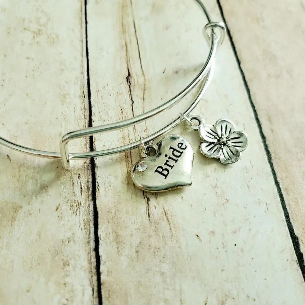 Bride Charm Bracelet, Wedding Party Jewelry
